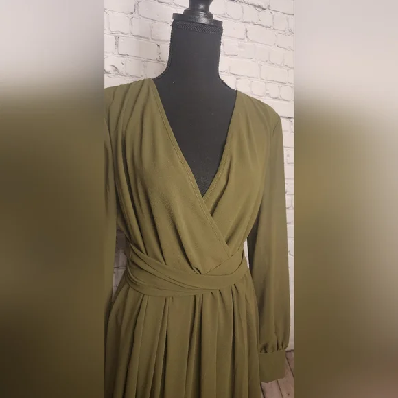 Baltic Born Lydia- Long Sleeve Maxi Dress Olive green - Picture 4 of 11